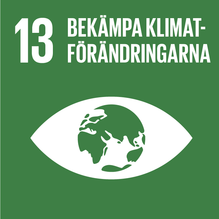 Grön ikon för mål 13 av de 17 globala målen, Bekämpa klimatförändringarna