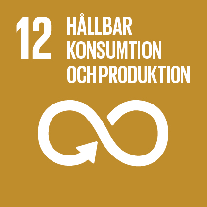 Brun ikon för mål 12 av de 17 globala målen, Hållbar konsumtion och produktion