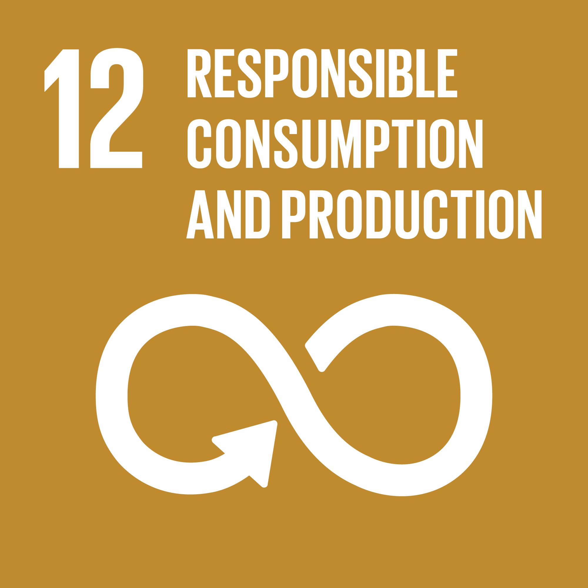 Brown icon for Goal 12 of the 17 Sustainable Development Goals, "Responsible consumption and production."