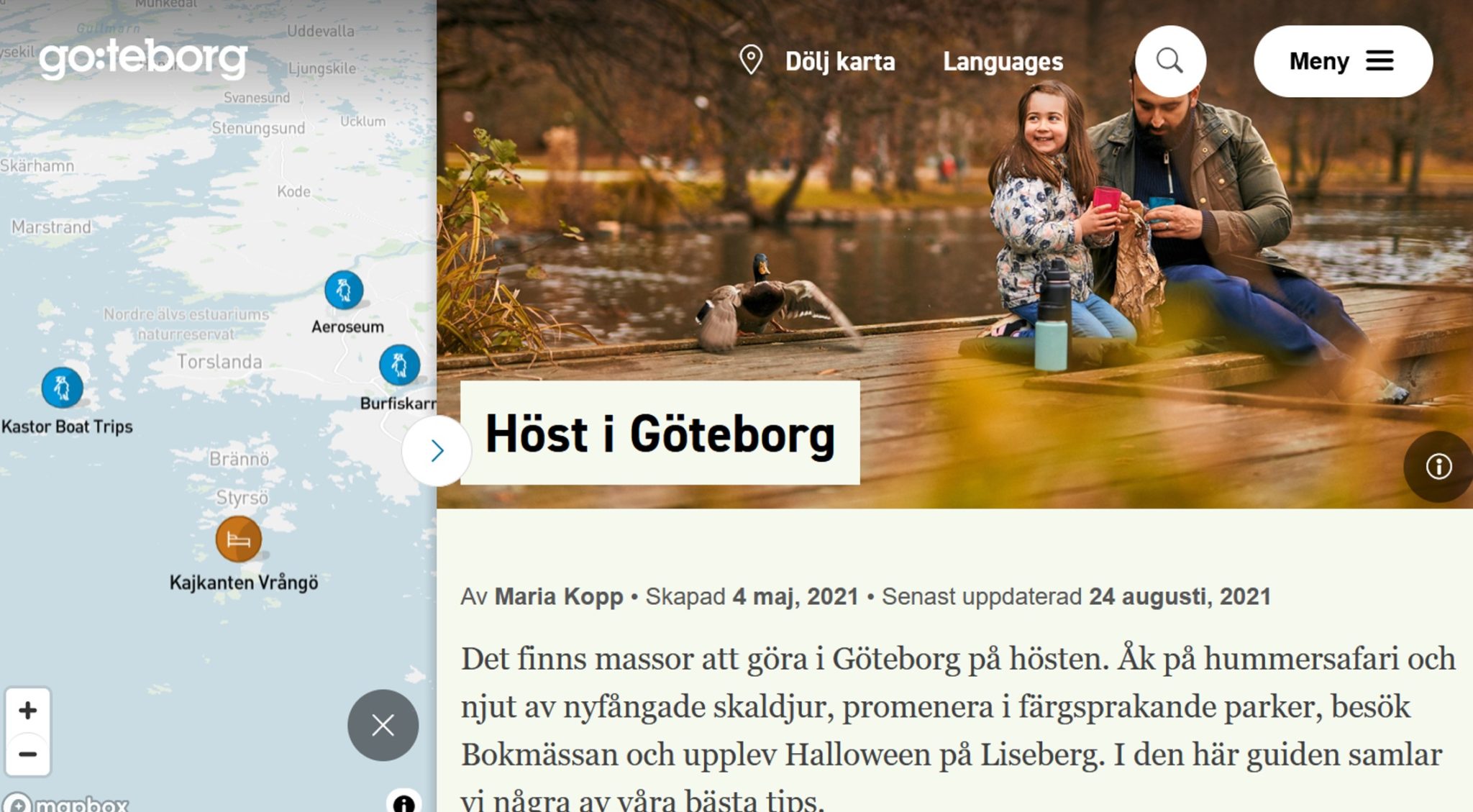 Bild som visar exempel från hemsidan goteborg.com. 